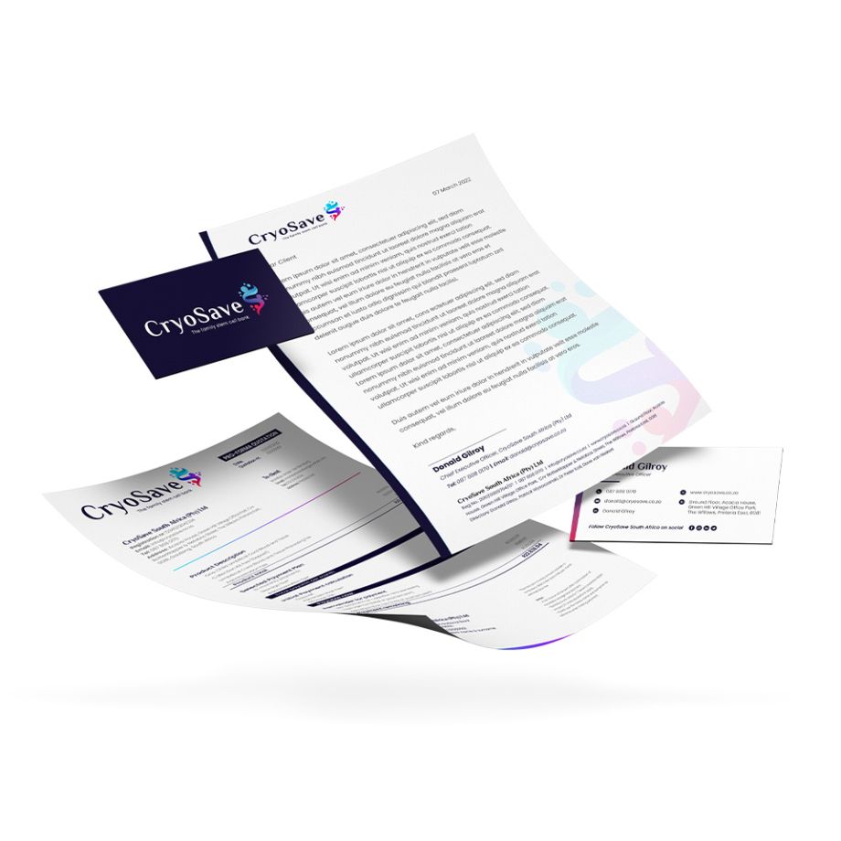 cryosave-brand-stationary